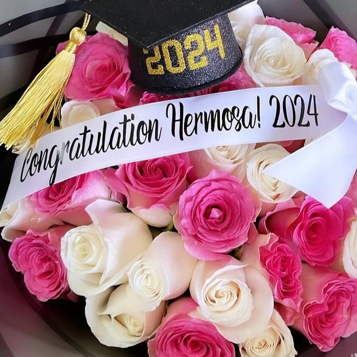 Graduation Flower Bouquet in Pink