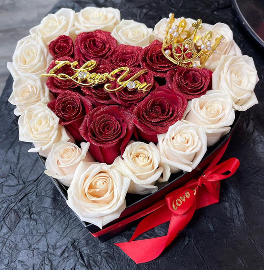 Heart-Shaped Rose Bouquet in Red