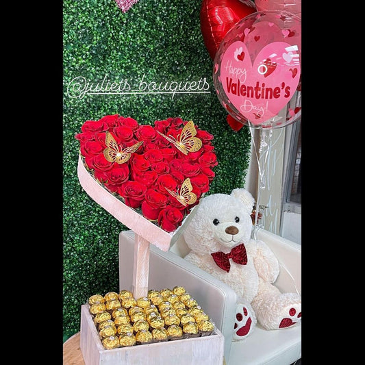 Valentine's Seasonal Rose Bouquet w/ Gifts
